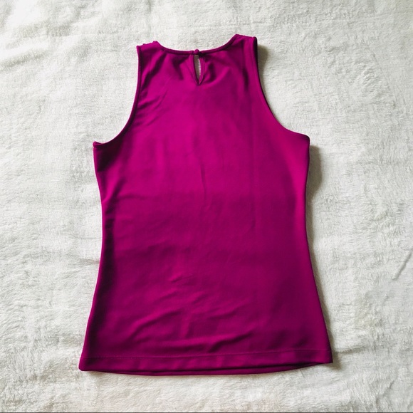 Magenta Sleeveless Top with beading - Picture 7 of 7